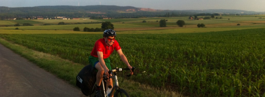 Mike biking through Germany