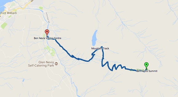 Ben Nevis Mountain Track Route