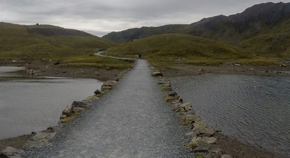 Miners Track across Llyn Llydaw