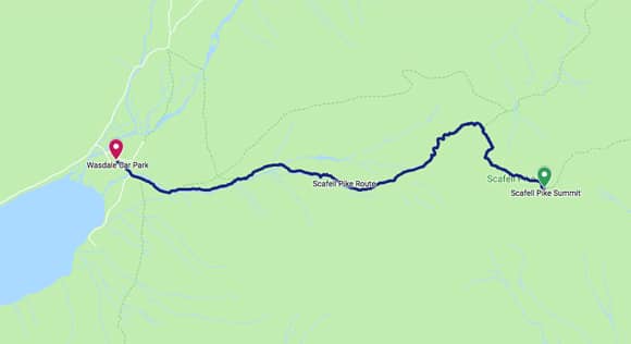 Scafell Pike Route from Wasdale