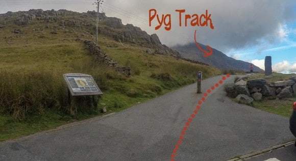 Start of the pyg track at pen y pass car park