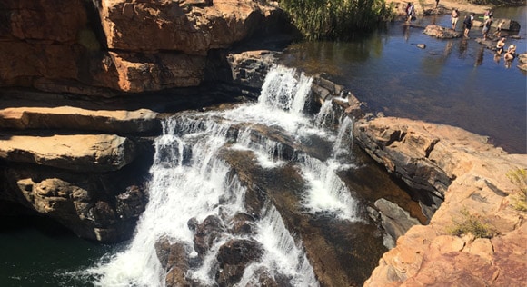 Bell Gorge waterfall and swimming area