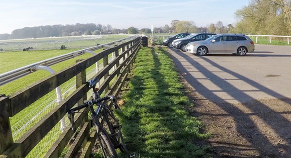 Fence to lock bikes at Cherry Lane