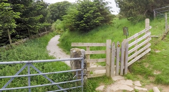 Gate and stoned path to Lose Hill