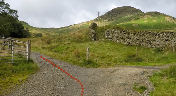 Left turn at the start of Helvellyn