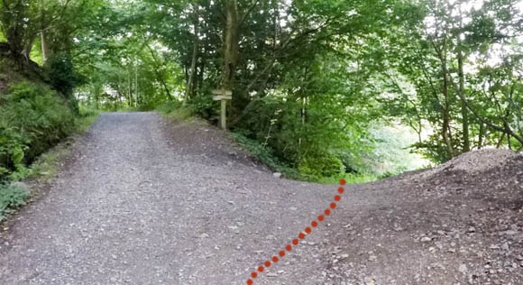 Right turn following Helvellyn Signpost