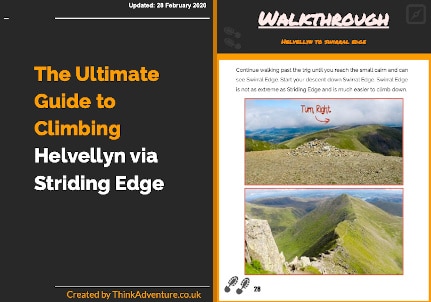 Helvellyn via striding edge guide book widget