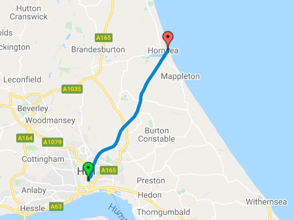 Hull to Hornsea route