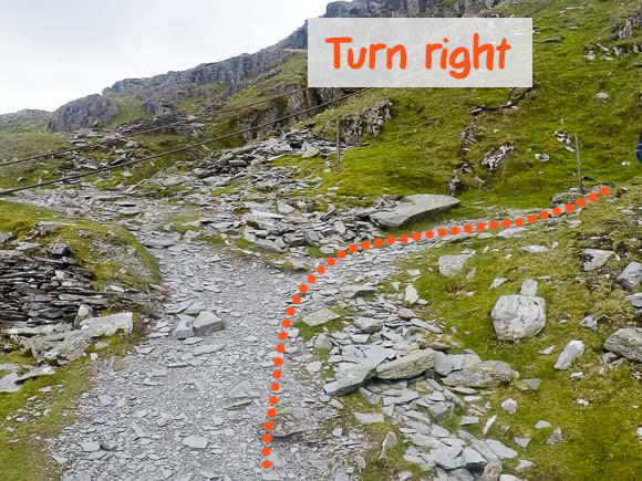 Right turn on Old Man of Coniston